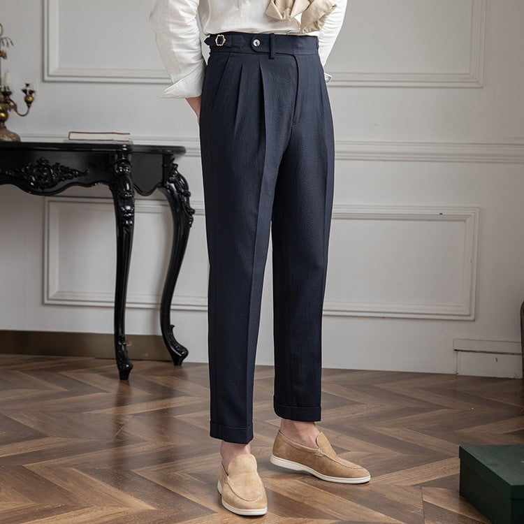 Barney | Men's Pleated Cuffed Dress Pants
