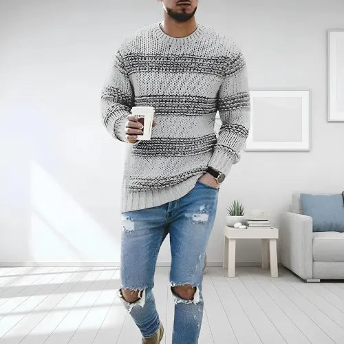 Ben | Men's Striped Crew Neck Sweater