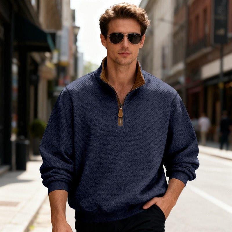 Caleb | Men's Quarter-Zip Textured Pullover Sweater