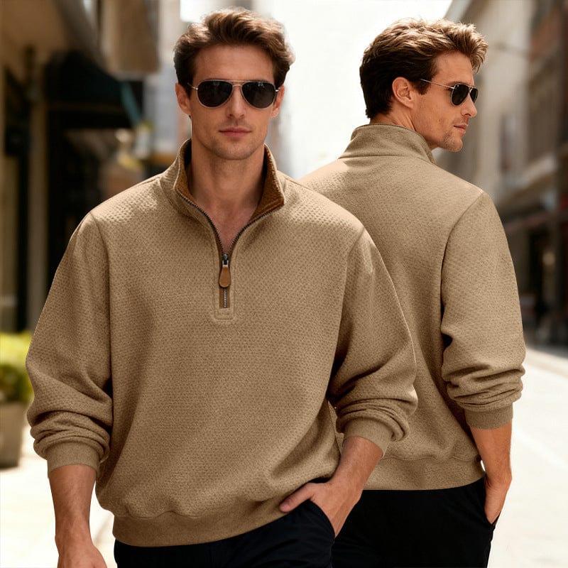 Caleb | Men's Quarter-Zip Textured Pullover Sweater