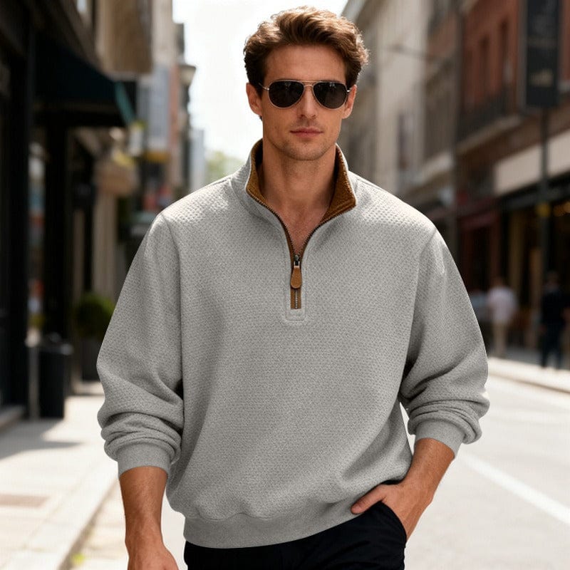 Caleb | Men's Quarter-Zip Textured Pullover Sweater