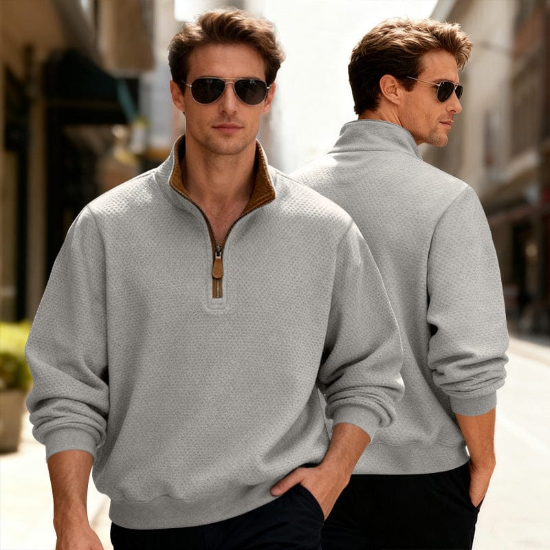 Caleb | Men's Quarter-Zip Textured Pullover Sweater