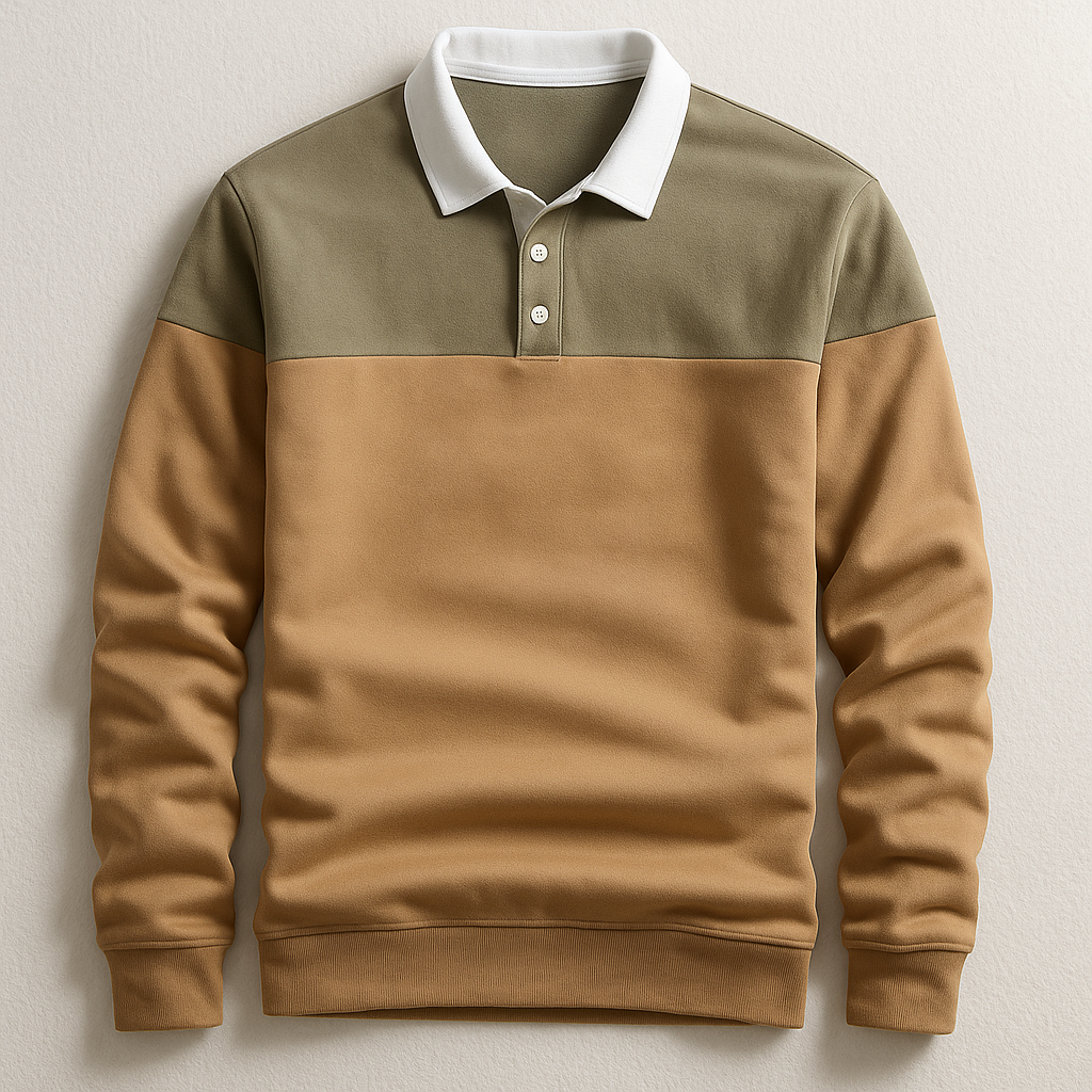 Carl | Men's Button-Down Long Sleeve Polo Shirt