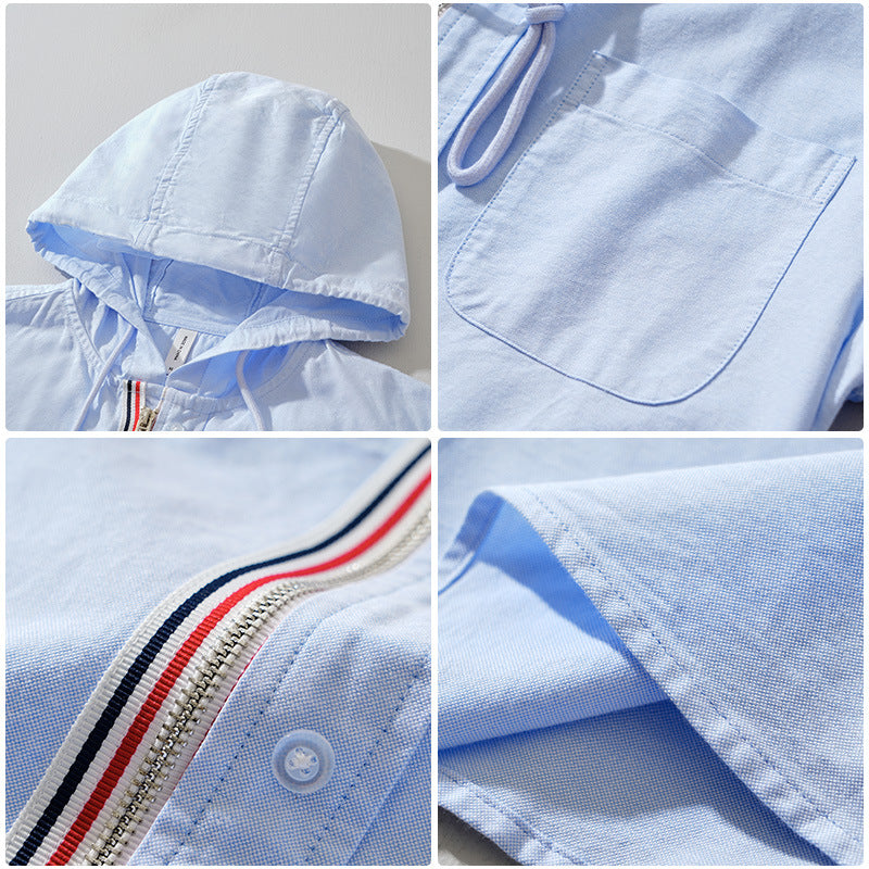Carlton | Men's Long Sleeve Button-Up Hooded Shirt