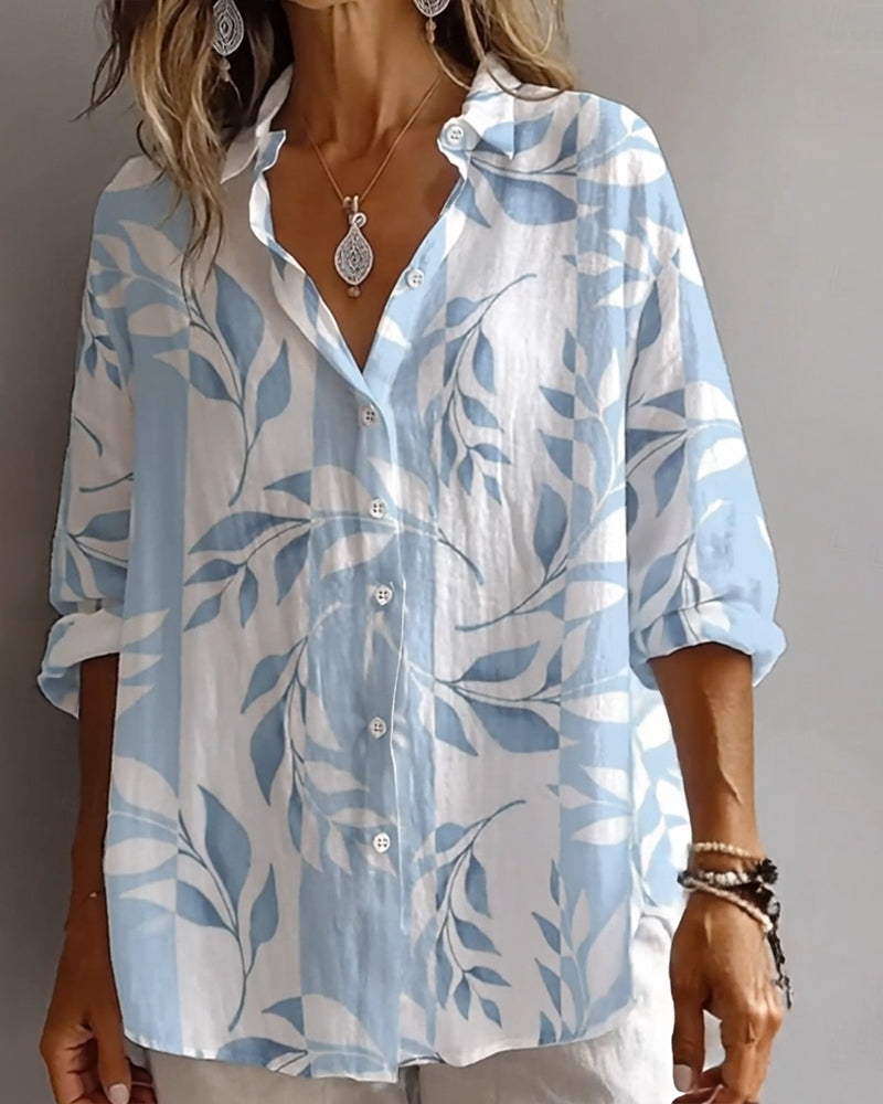 Cassandra | Women's Floral Print Button-Down Shirt