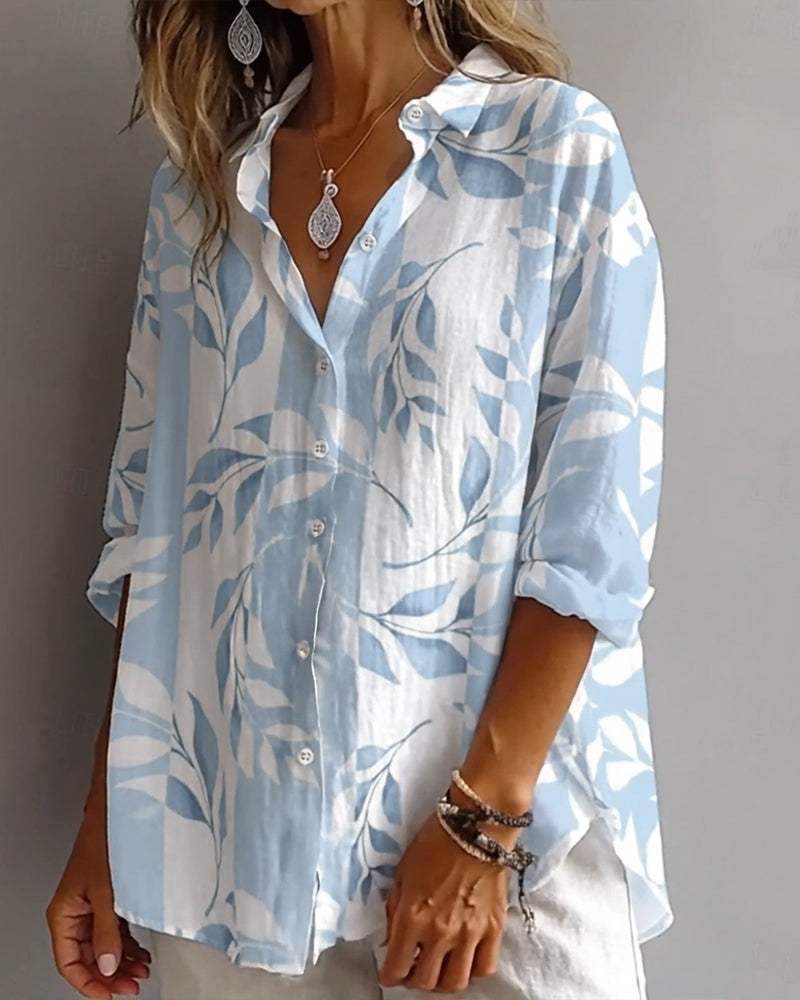 Cassandra | Women's Floral Print Button-Down Shirt