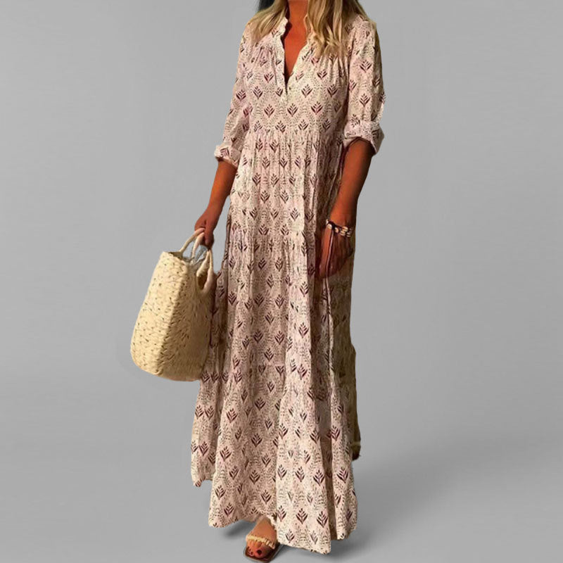 Cassandra | Women's V-Neck Boho Maxi Dress