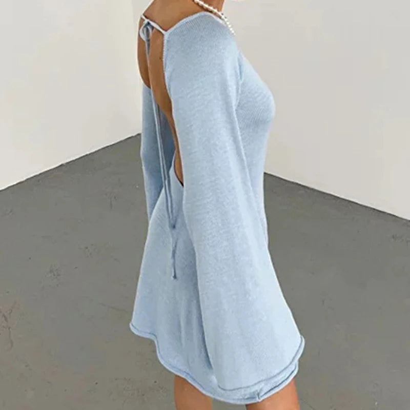 Chelsea | Women's Long Sleeve Backless Mini Dress