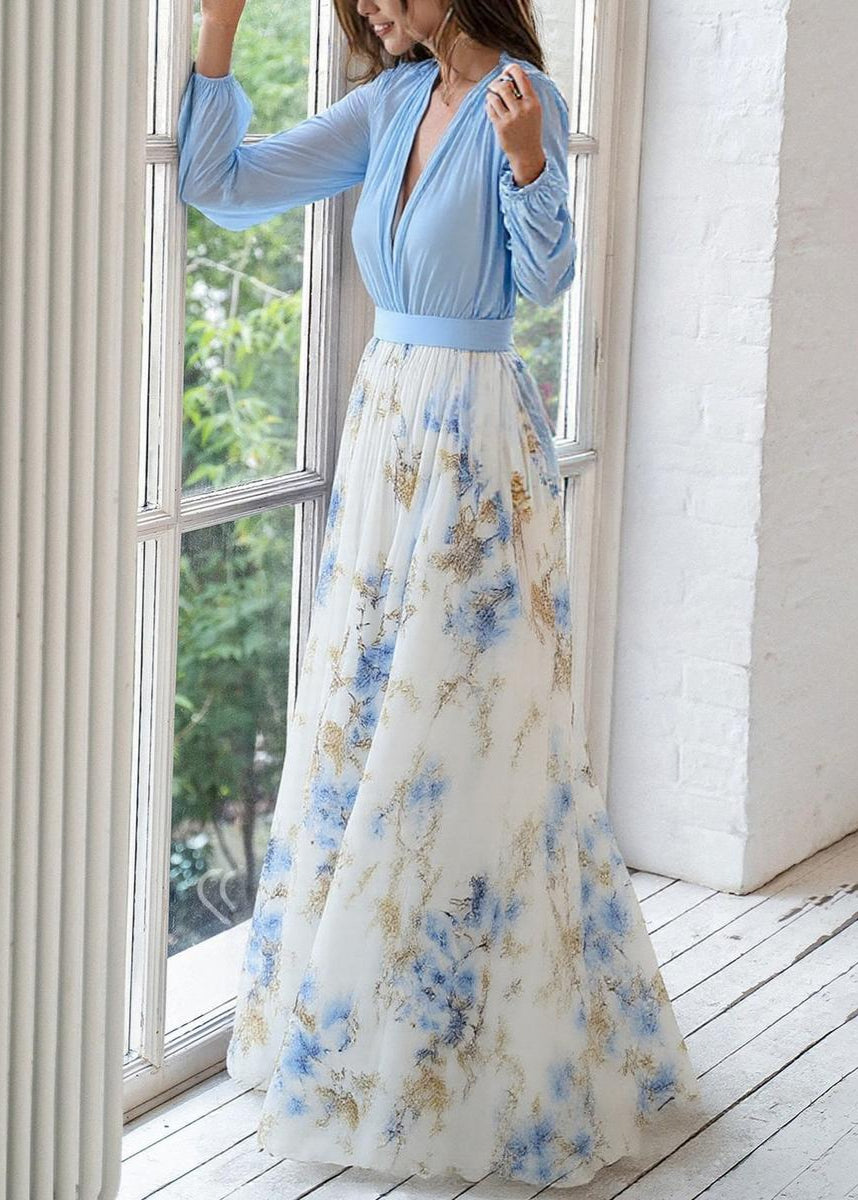 Claire | Women's V-Neck A-Line Maxi Dress