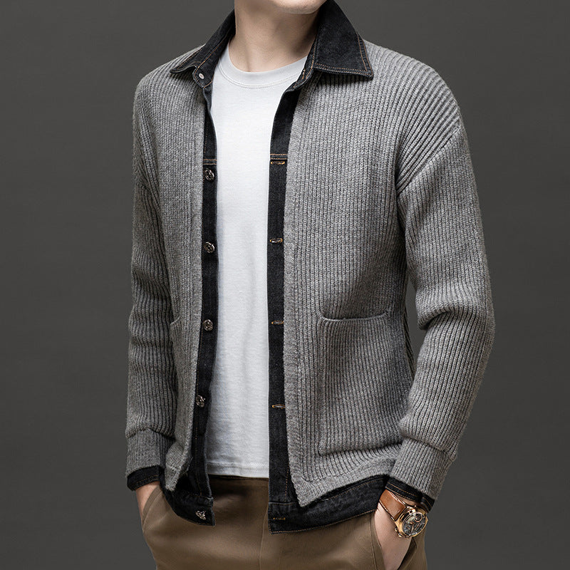Clark | Men's Button-Down Ribbed Knit Cardigan