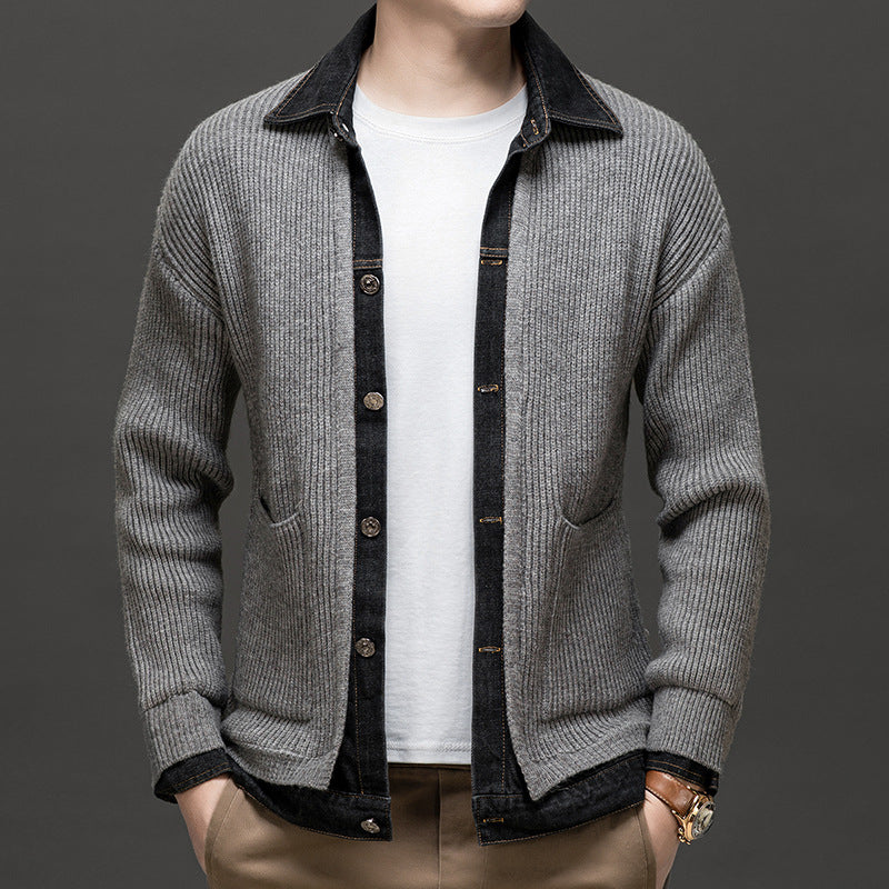 Clark | Men's Button-Down Ribbed Knit Cardigan