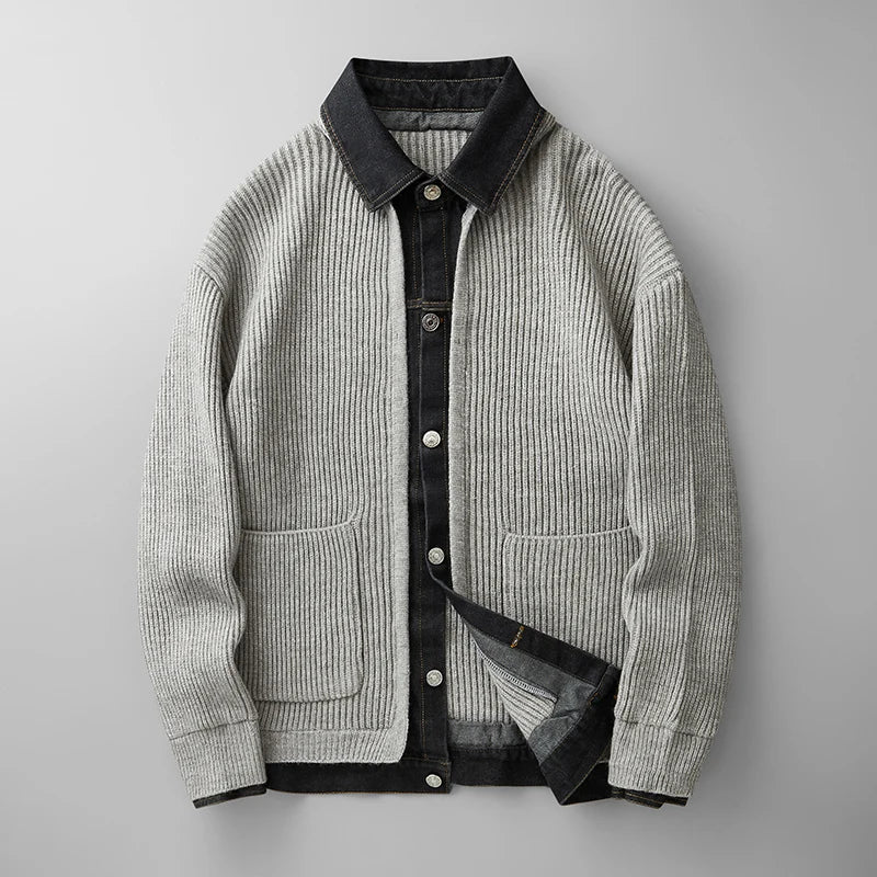 Clark | Men's Button-Down Ribbed Knit Cardigan