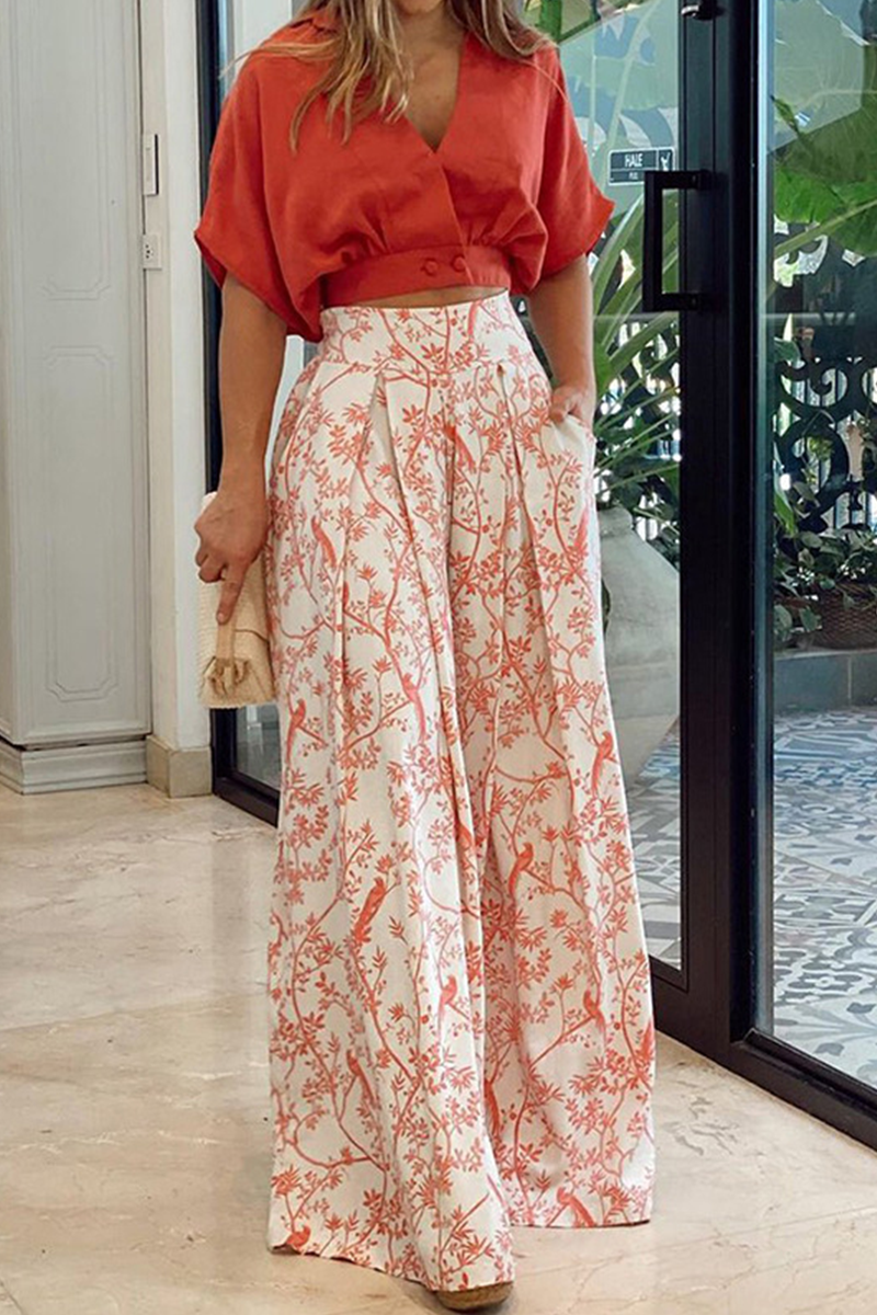 Colleen | Women's Cropped Wrap Top Two-Piece Set