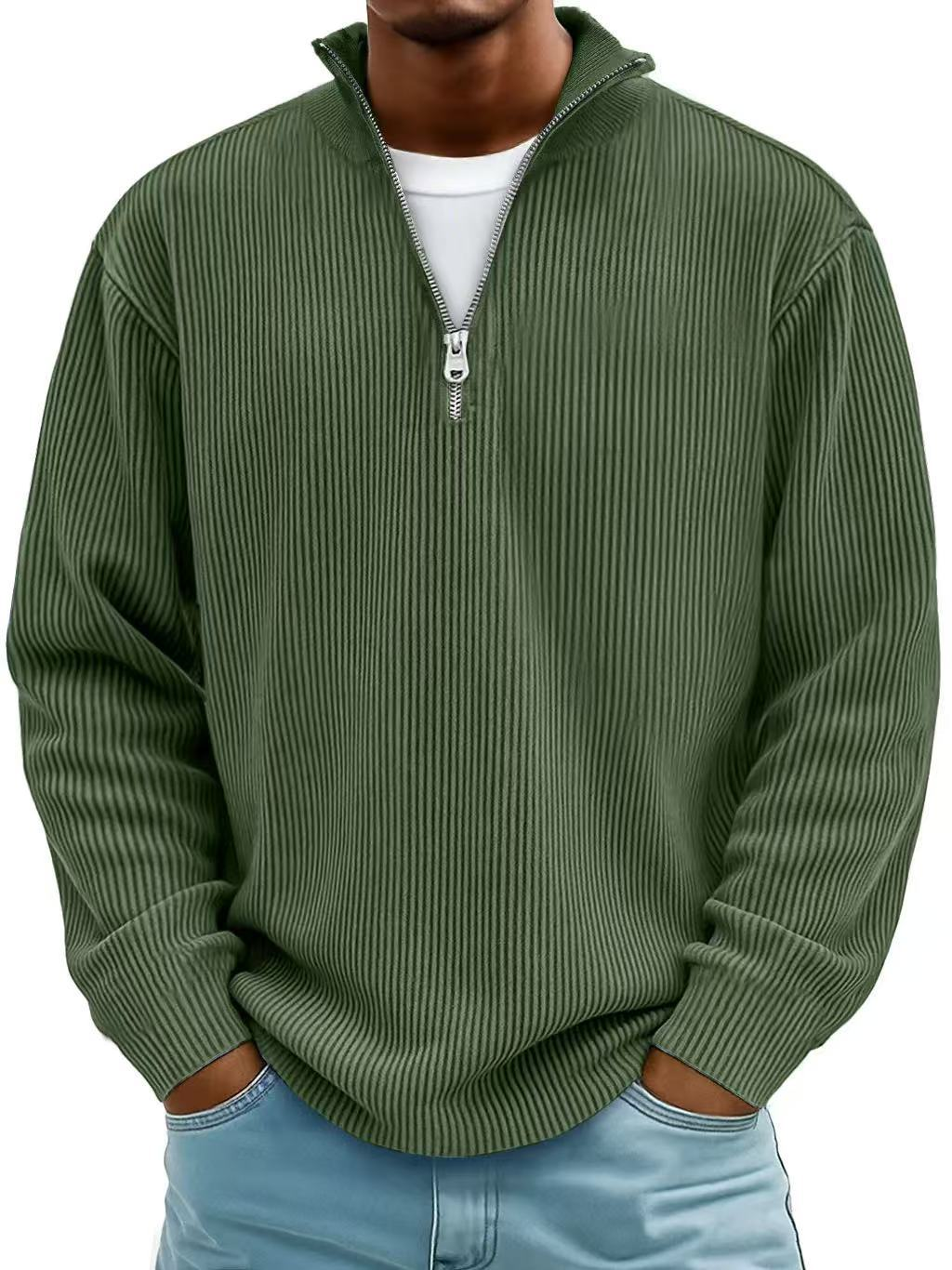 David | Men's Half-Zip Ribbed Sweater