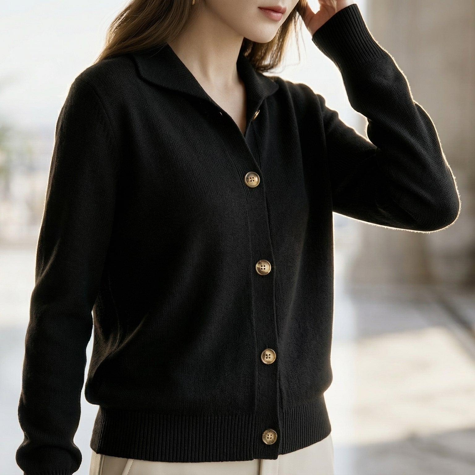 Dawn | Women's Button-Front Collared Cardigan