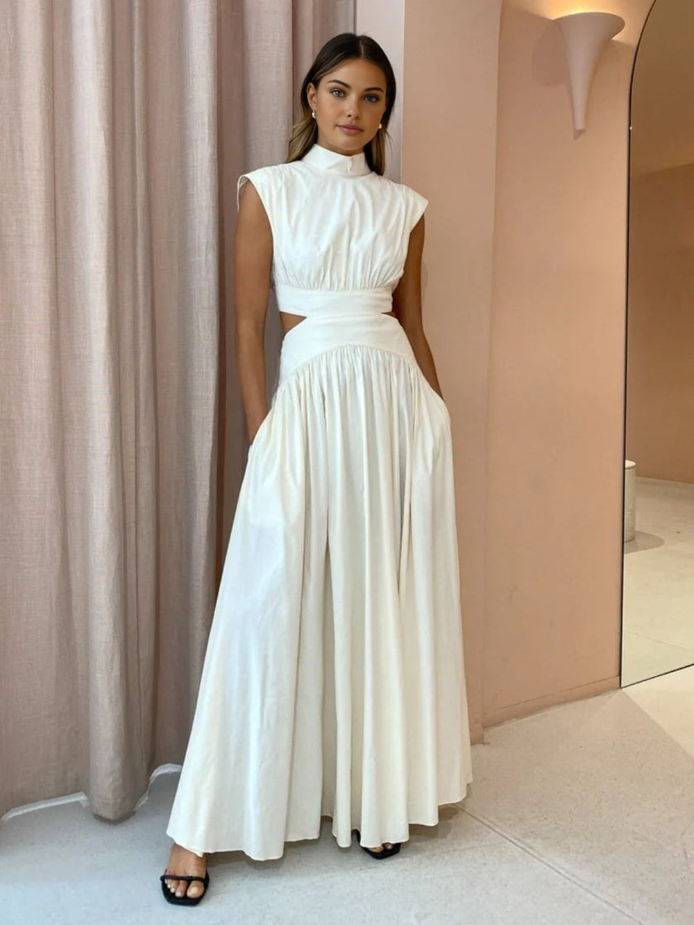 Deanna | Women's Sleeveless A-Line Maxi Dress