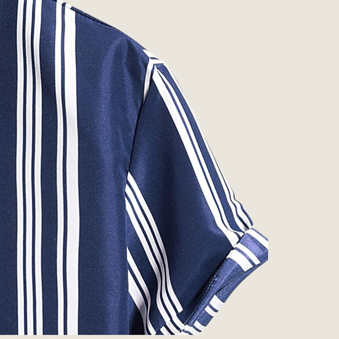 Dwight | Men's Vertical Striped Short Sleeve Casual Shirt