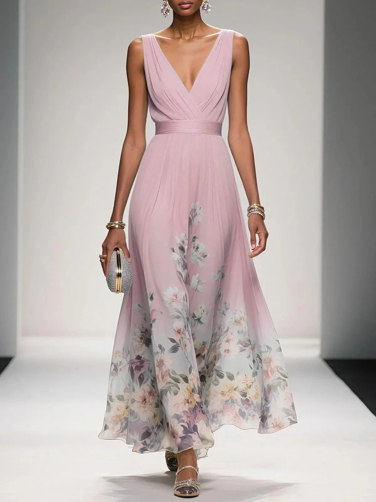 Madison | Women Summer Floral Chiffon Floral Maxi Dress