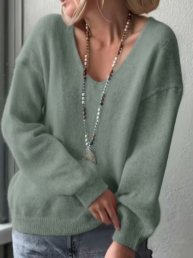 Edith | Women's Oversized V-Neck Sweater