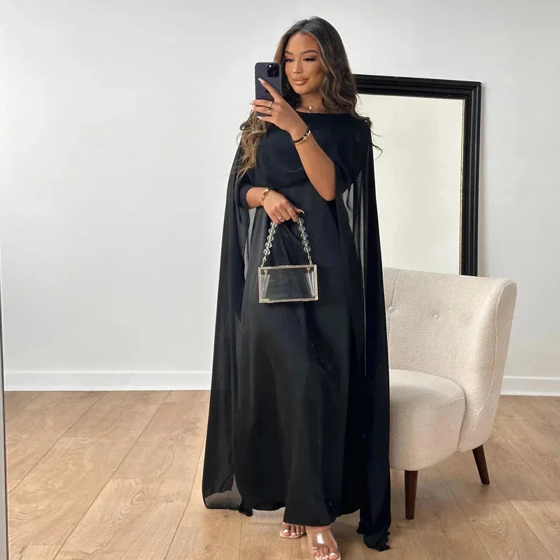 Grace | Women Wedding Guest Cape Maxi Dress
