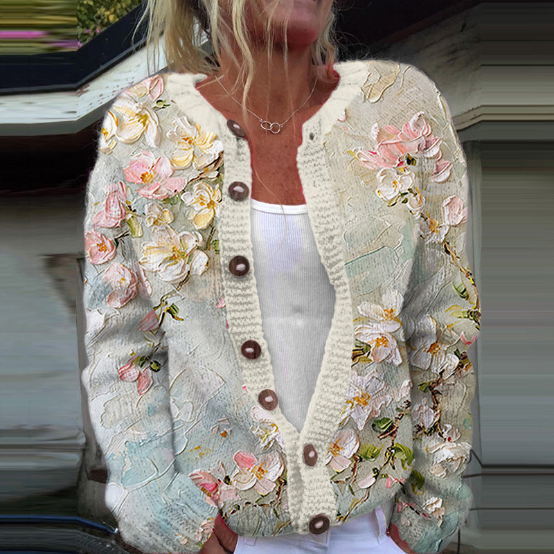 Gabriella | Women's Floral Button-Front Cardigan