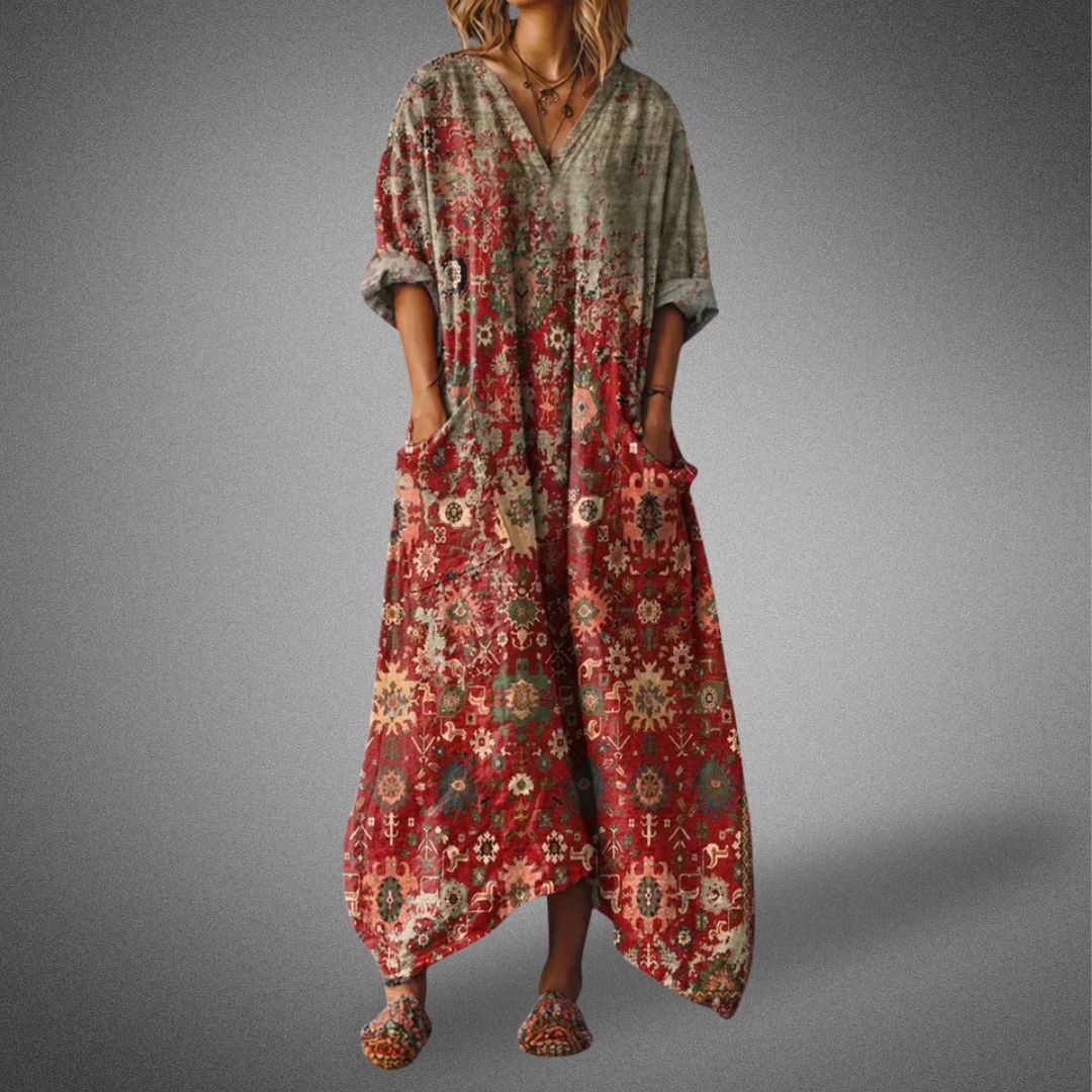Gale | Women's V-Neck Oversized Maxi Dress