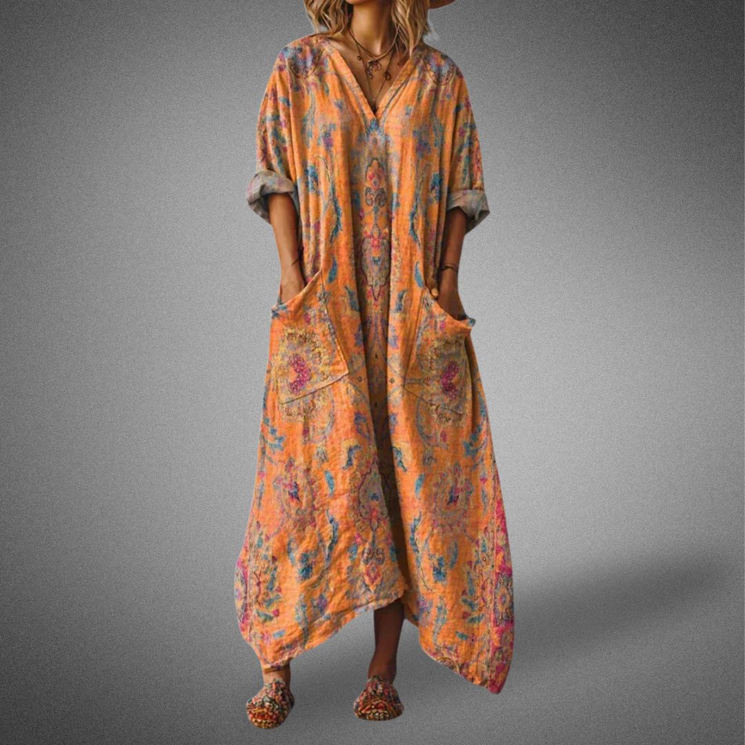 Gale | Women's V-Neck Oversized Maxi Dress