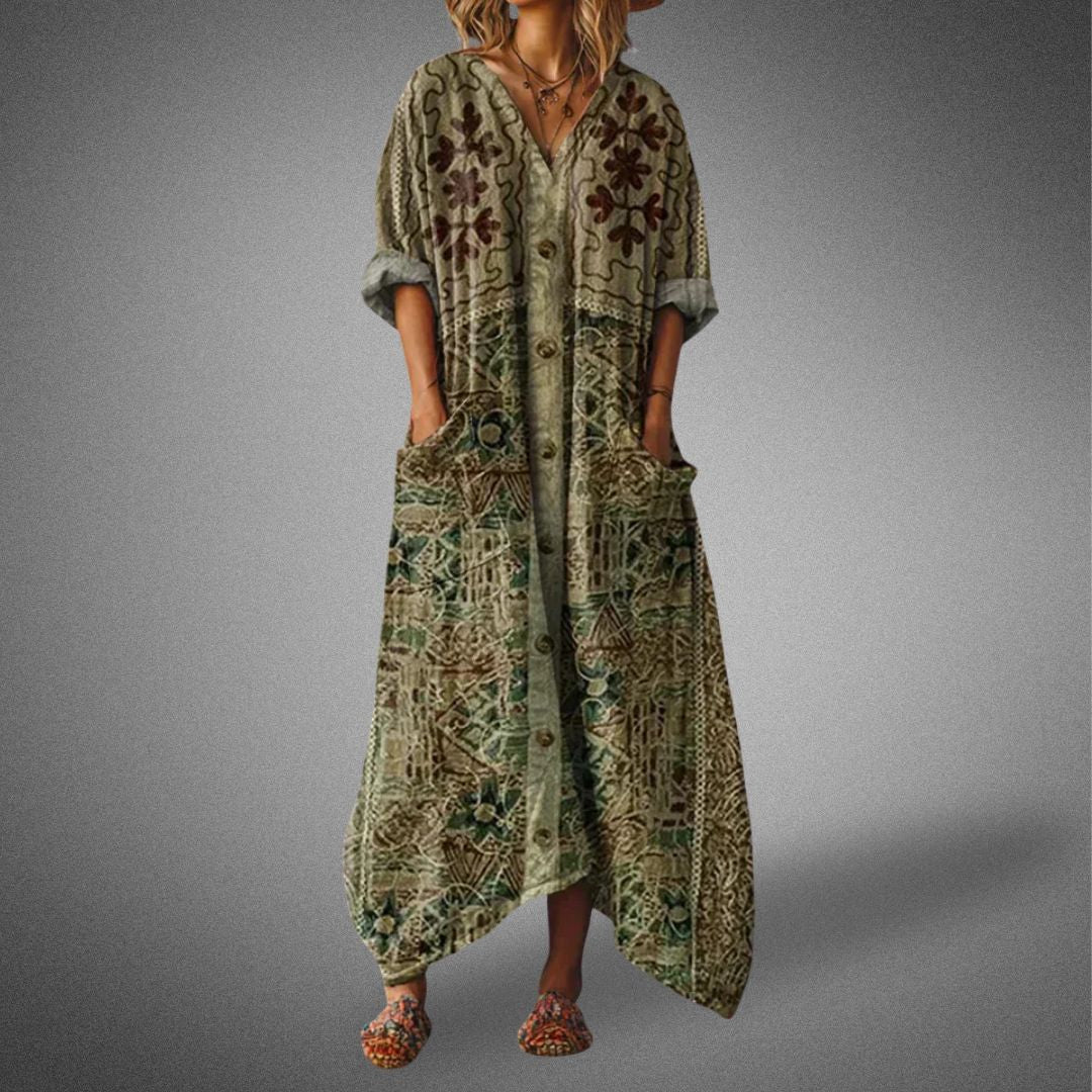 Gale | Women's V-Neck Oversized Maxi Dress
