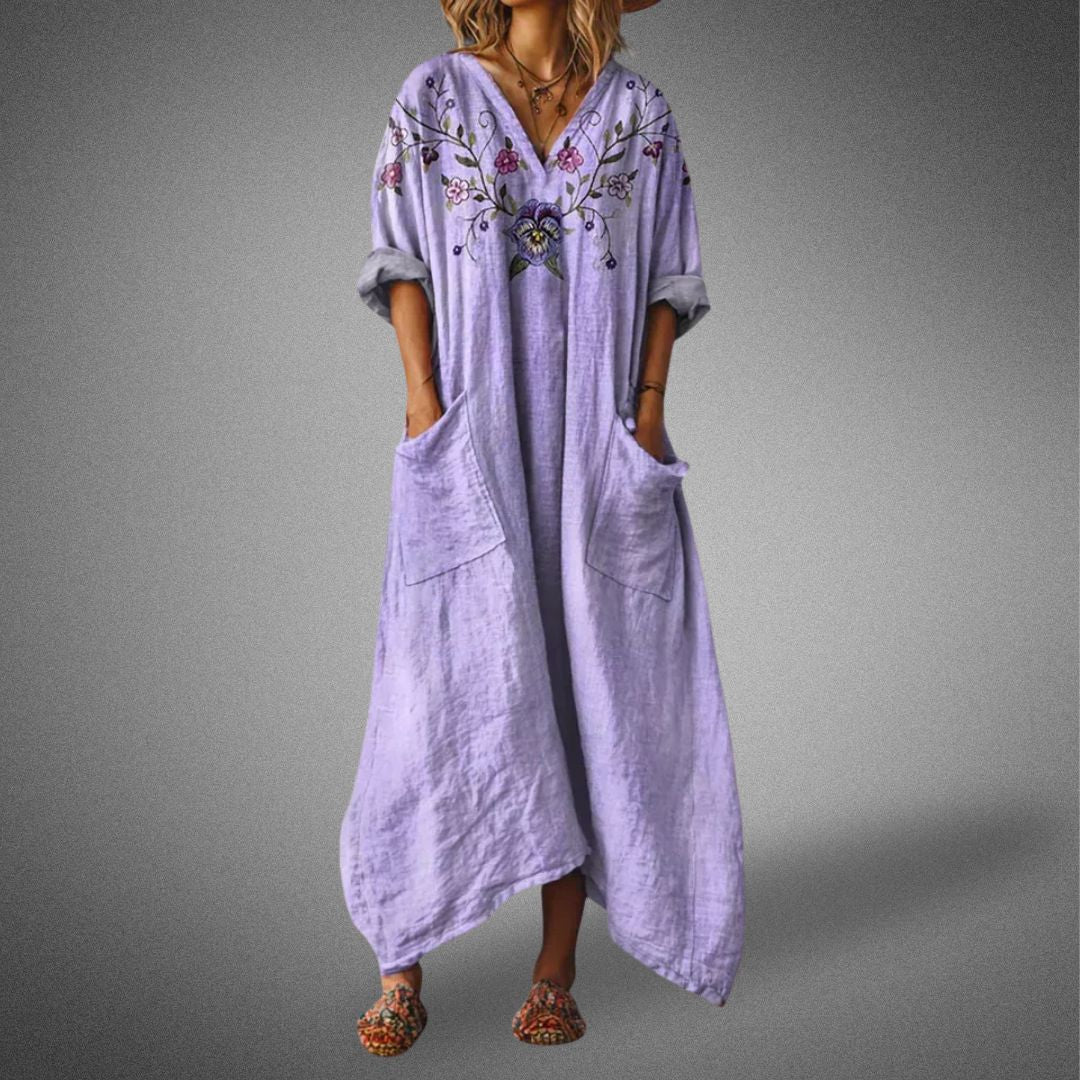 Gale | Women's V-Neck Oversized Maxi Dress