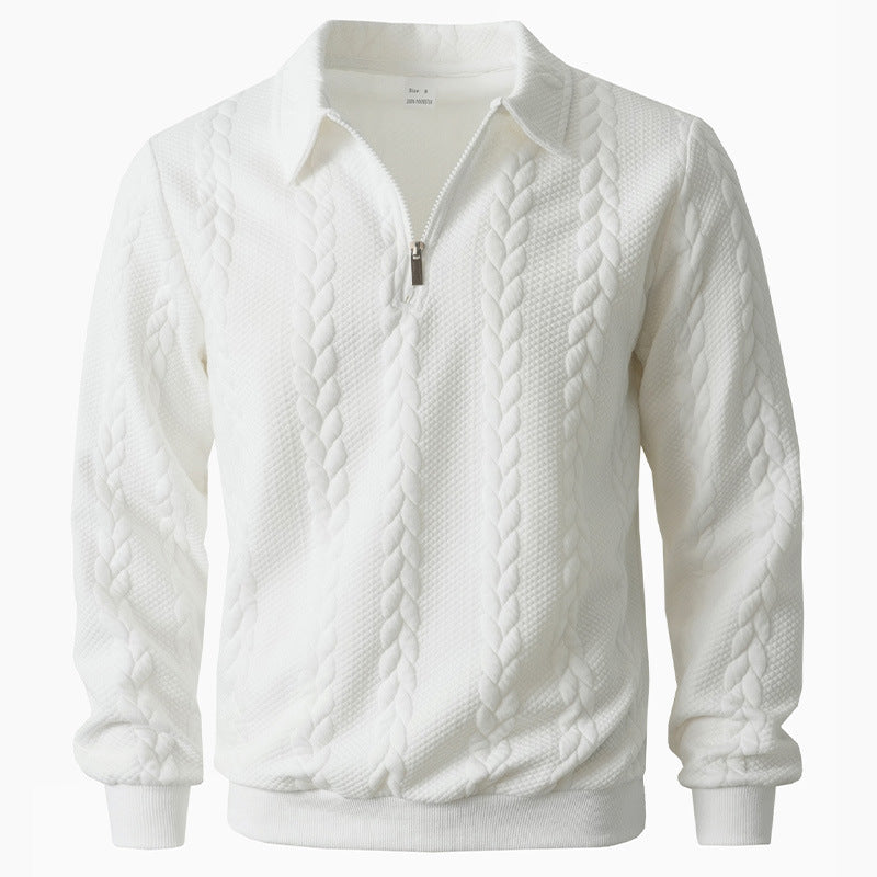 Garrett | Men's Long Sleeve Zip Neck Polo Shirt