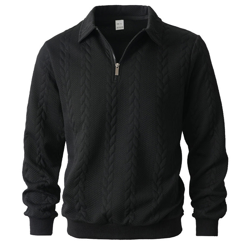 Garrett | Men's Long Sleeve Zip Neck Polo Shirt