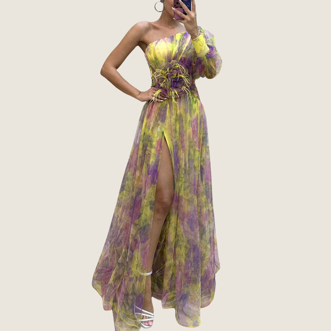 Gloria | Women's One Shoulder Floral Maxi Dress