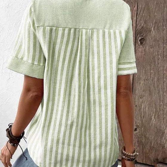 Hannah | Women's Button-Down Striped Blouse