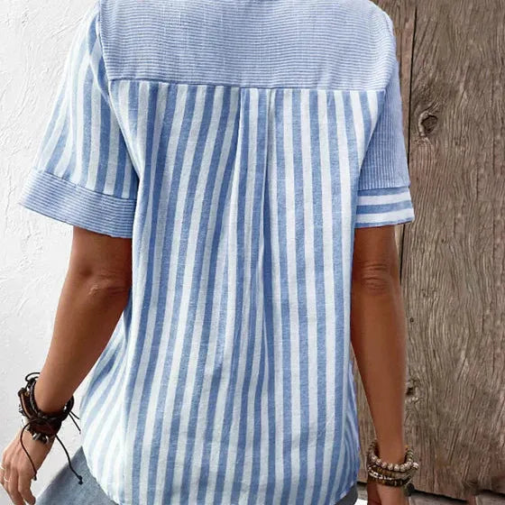 Hannah | Women's Button-Down Striped Blouse