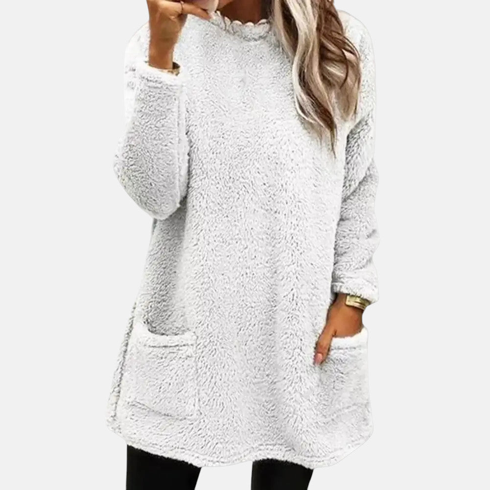 Hannah | Women's Oversized Tunic Length Pocket Sweater Dress
