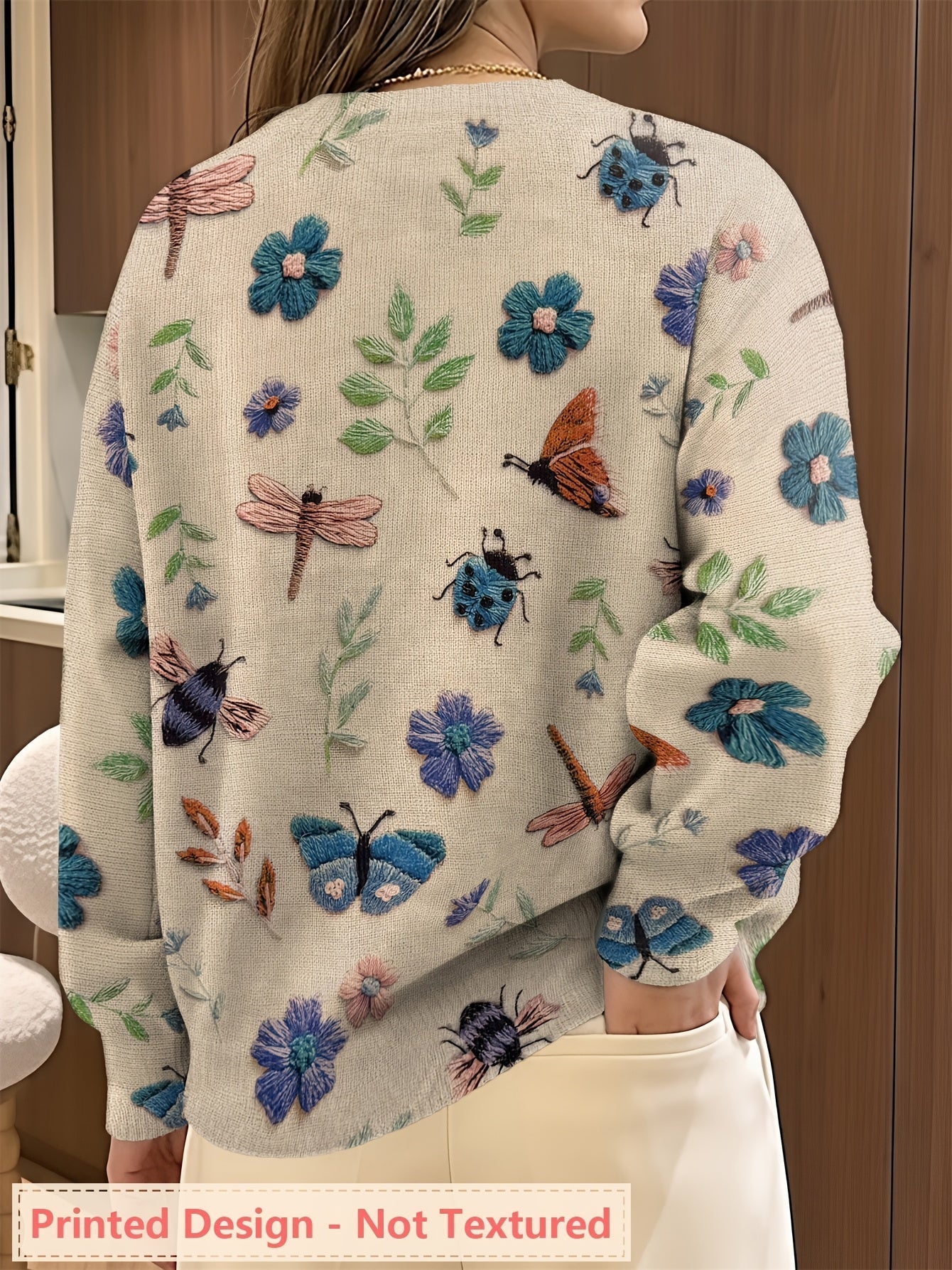 Jacqueline | Women's Long Sleeve Printed Sweater