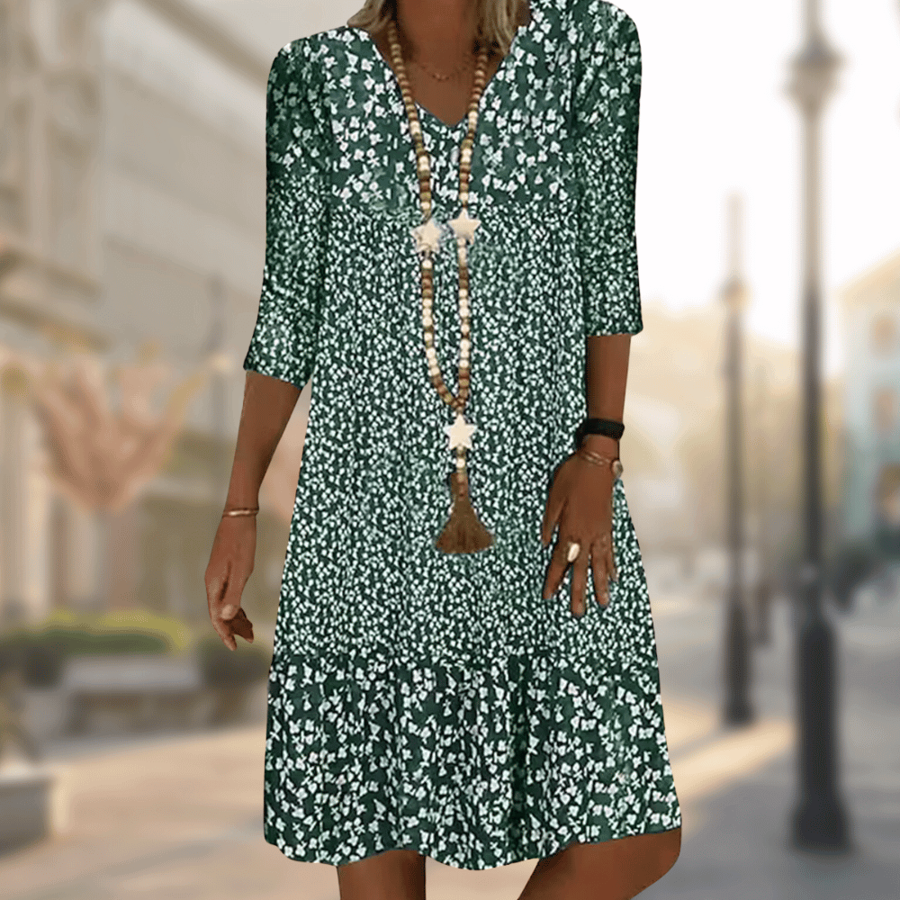 Jamie | Women's V-Neck A-Line Midi Dress