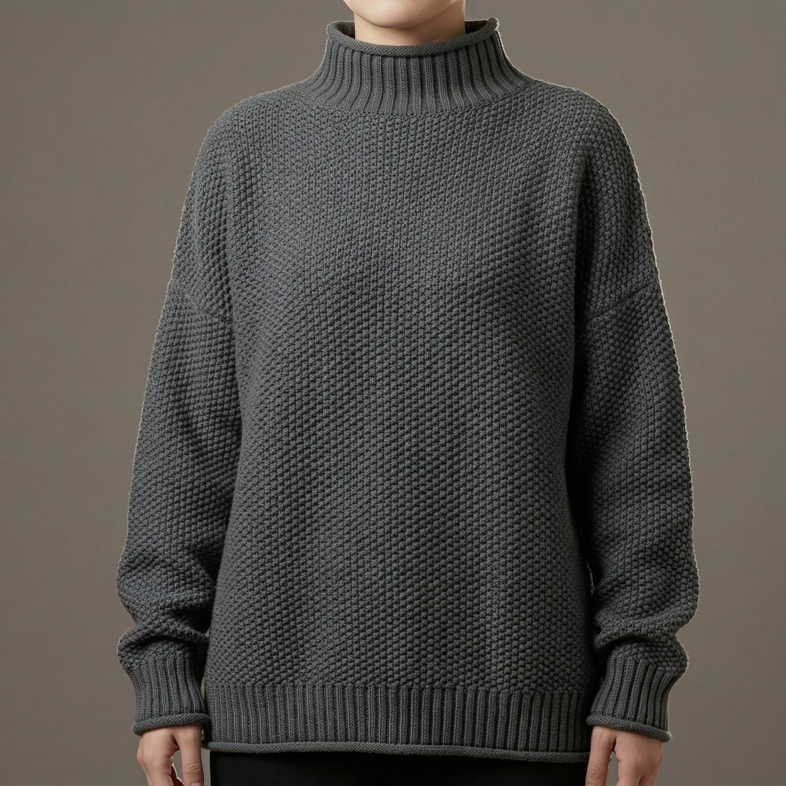 Janine | Women's Mock Neck Long Sleeve Sweater