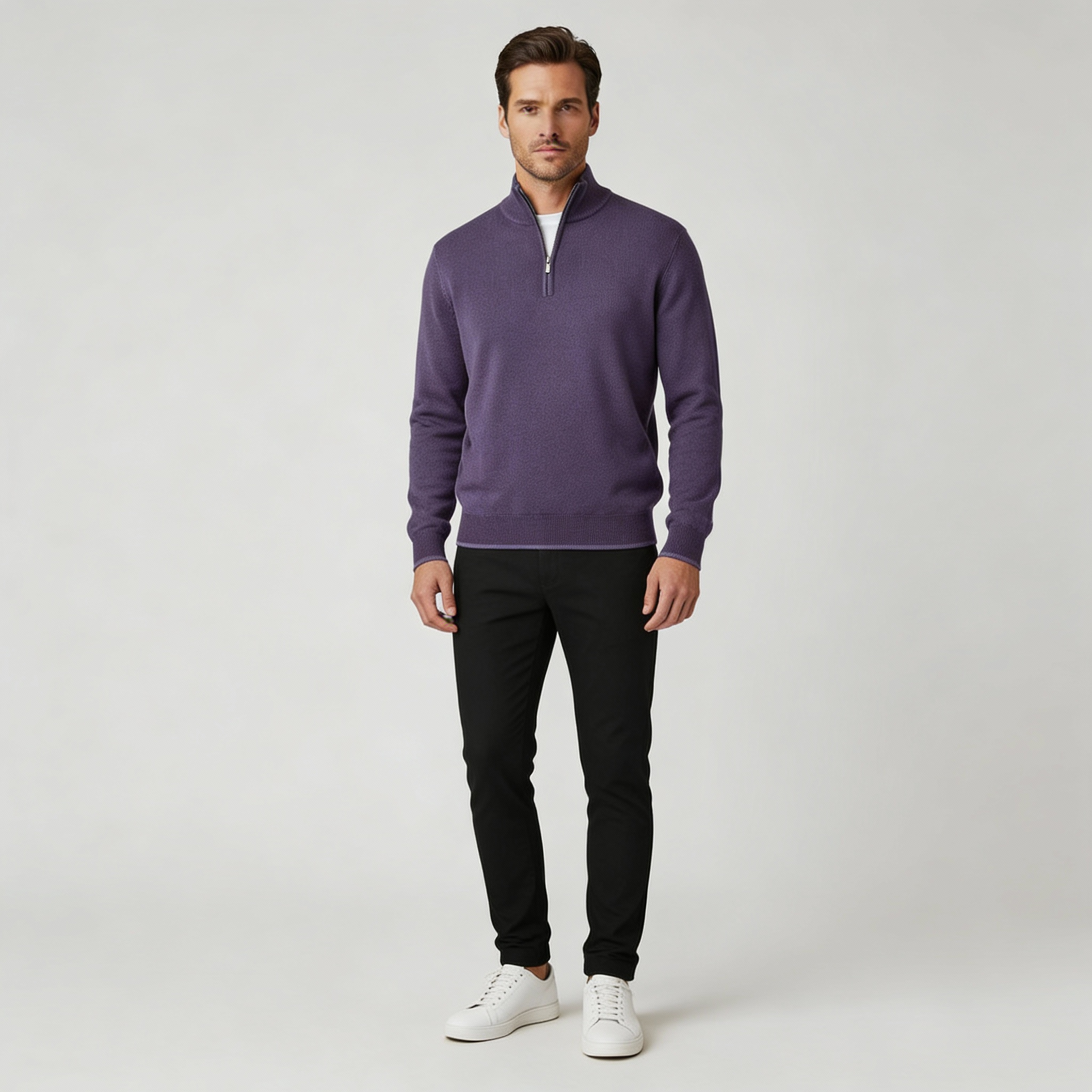Jason | Men's Quarter-Zip Mock Neck Sweater