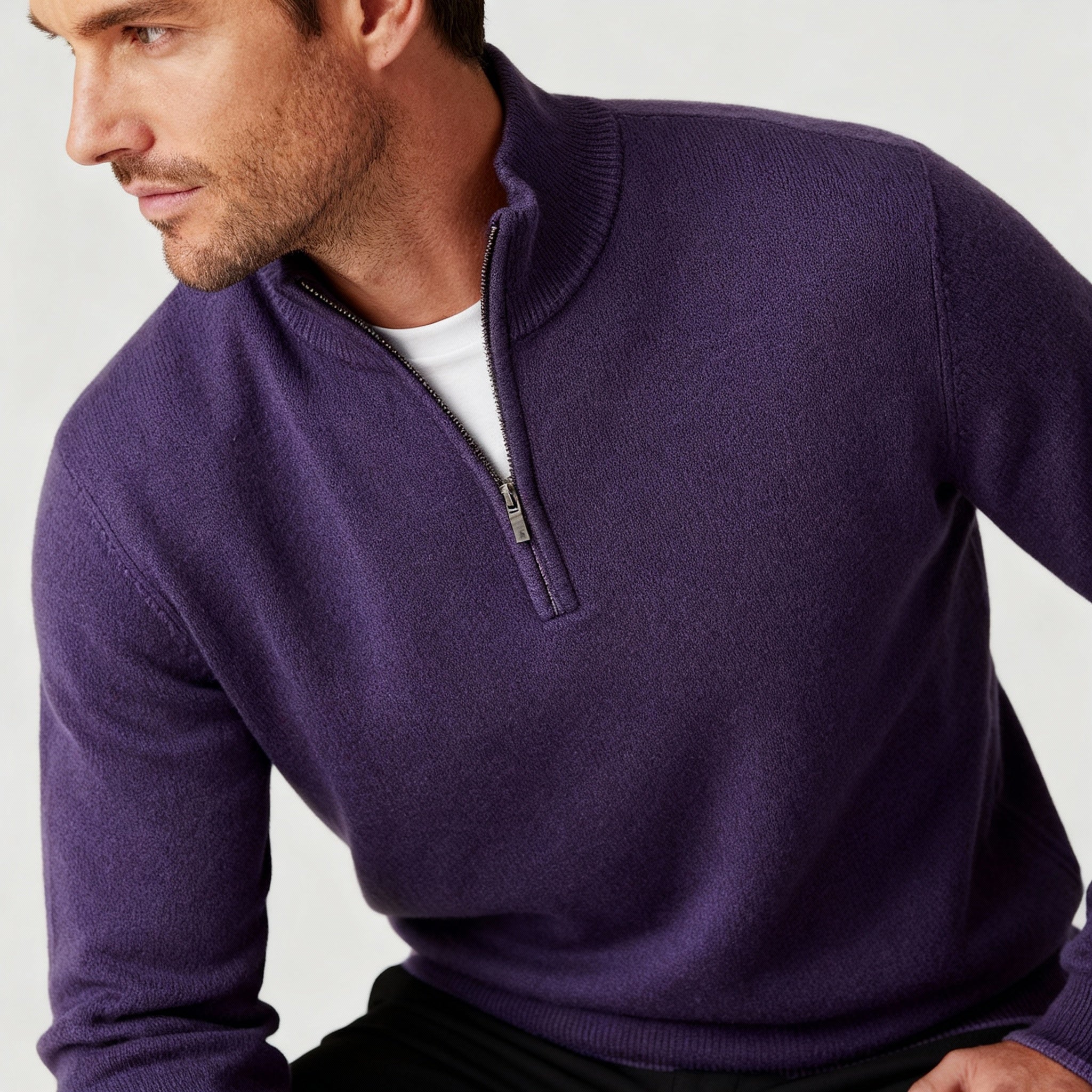 Jason | Men's Quarter-Zip Mock Neck Sweater