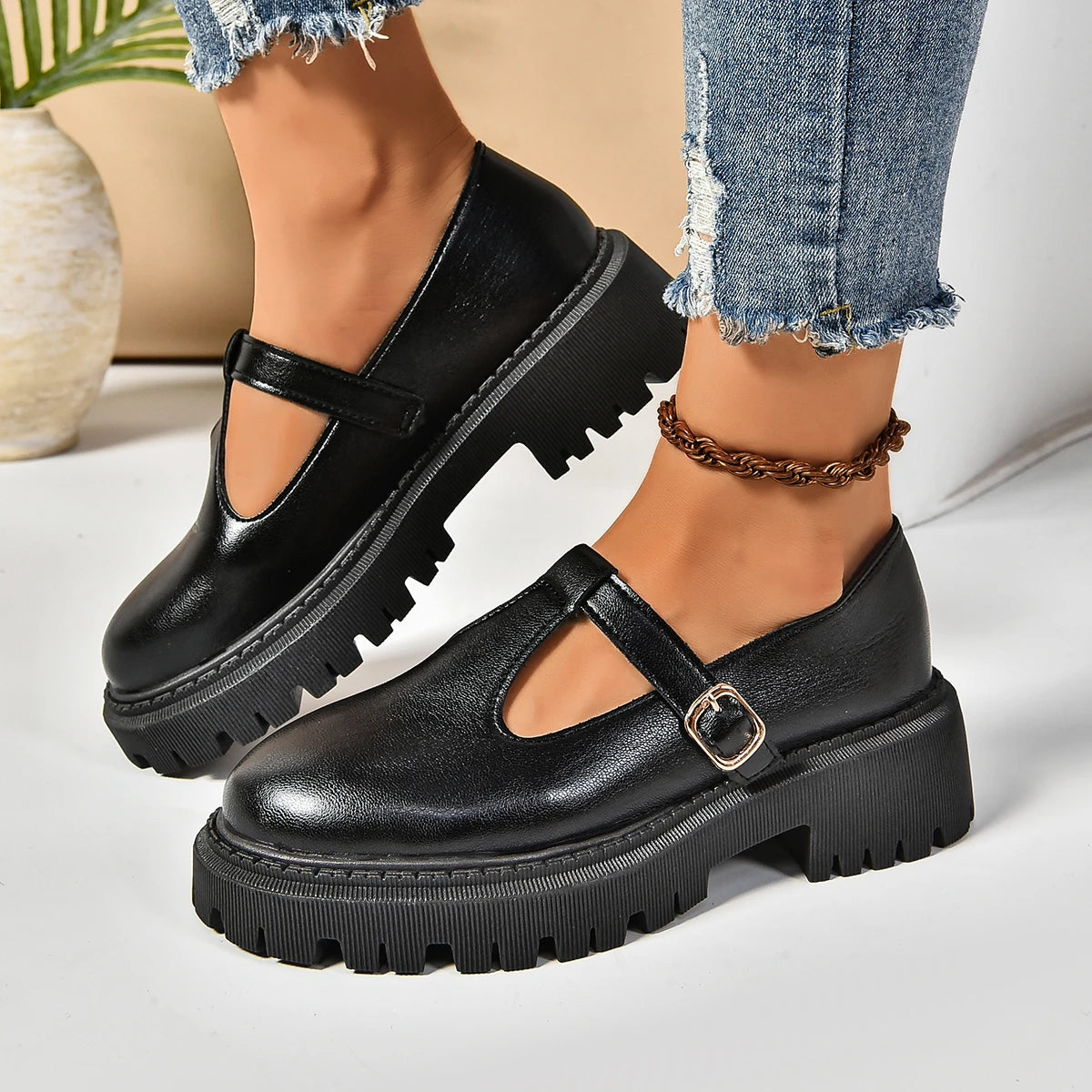 Jean | Women's Chunky Platform Mary Jane Shoes
