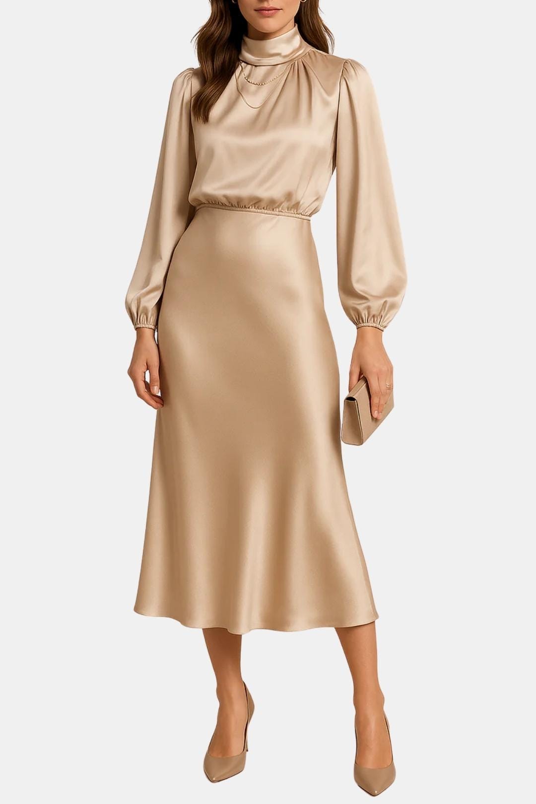 Jean | Women's Long Sleeve A-Line Midi Dress