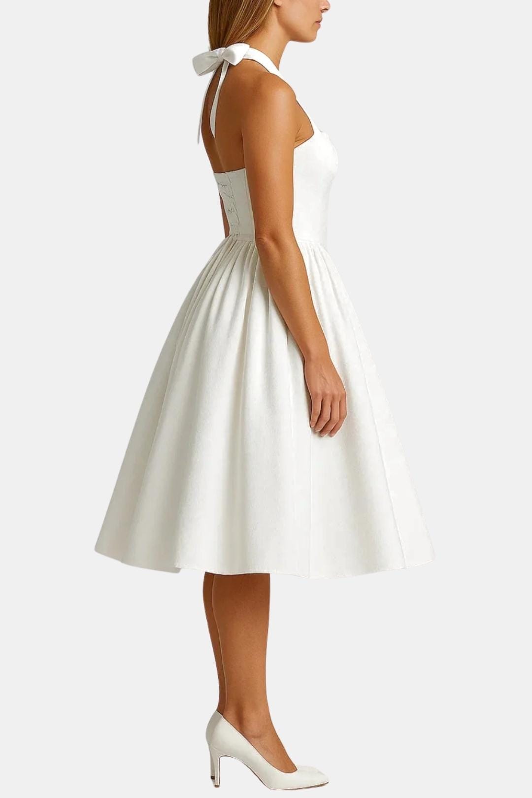 Jennifer | Women's Halter Neck A-Line Midi Dress