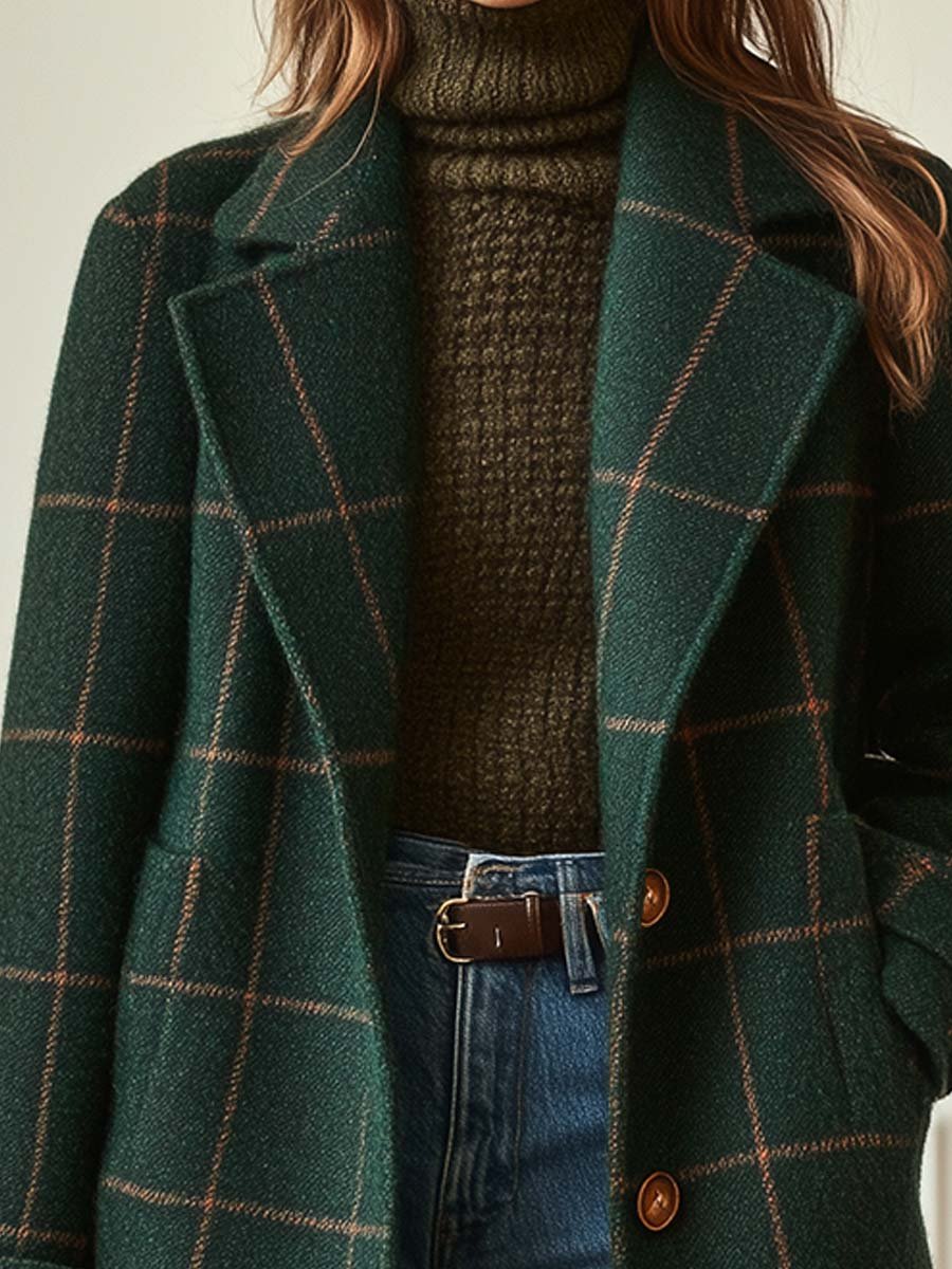 Lauren | Women Wool Checkered Coat
