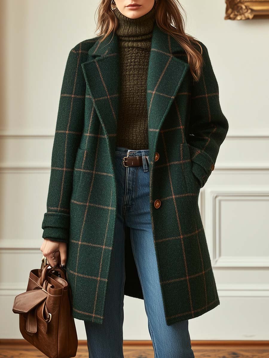 Lauren | Women Wool Checkered Coat