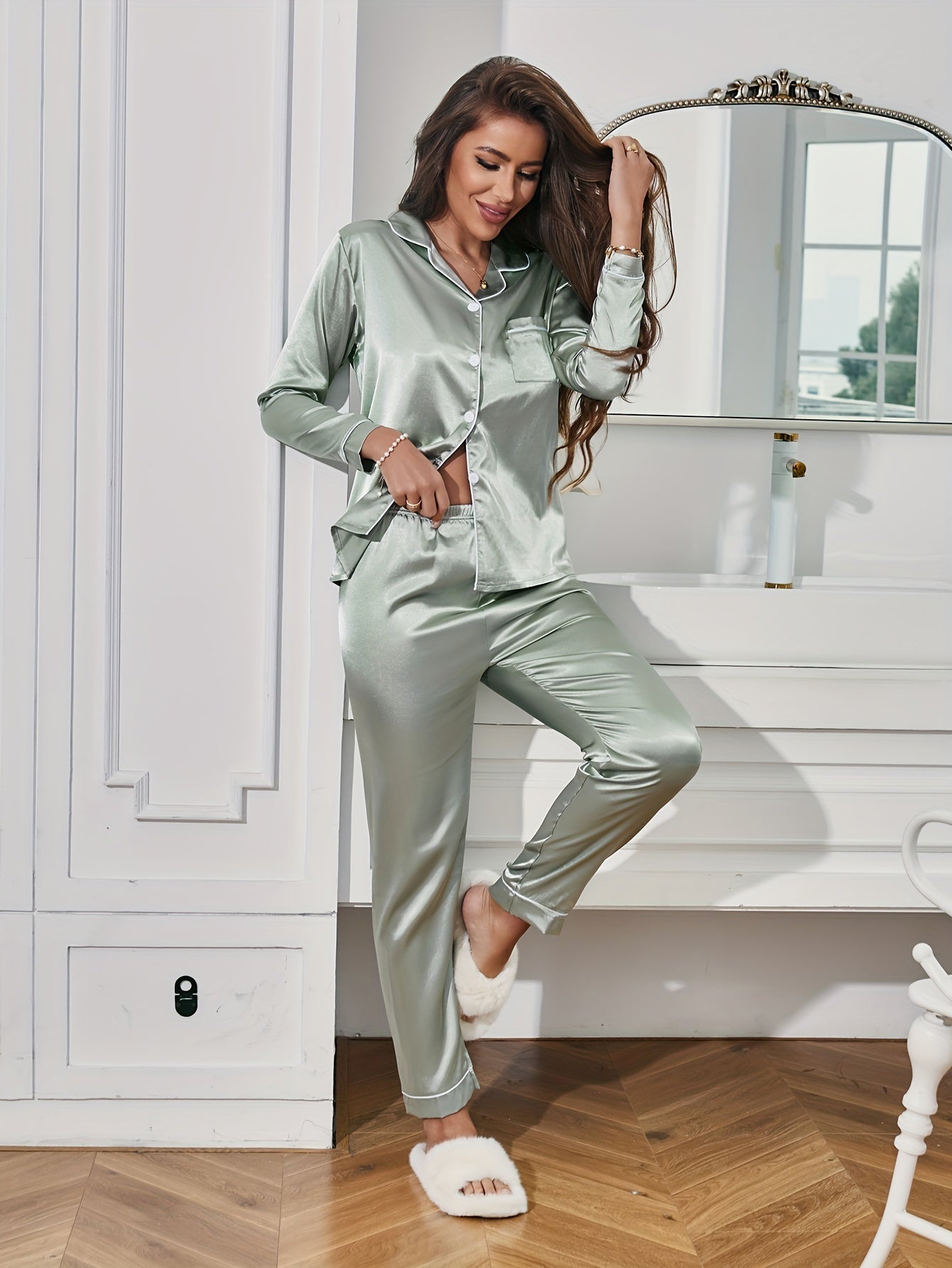 Judy | Women's Long Sleeve Button-Down Pajama Set
