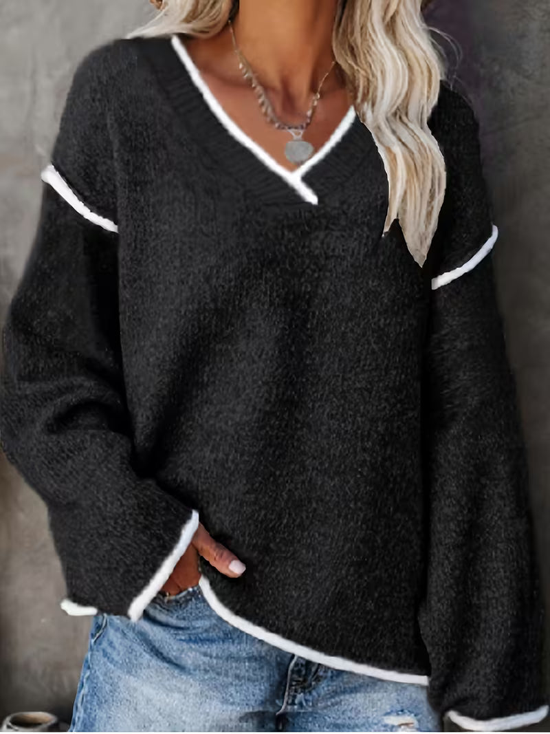Kara | Women's Oversized V-Neck Sweater