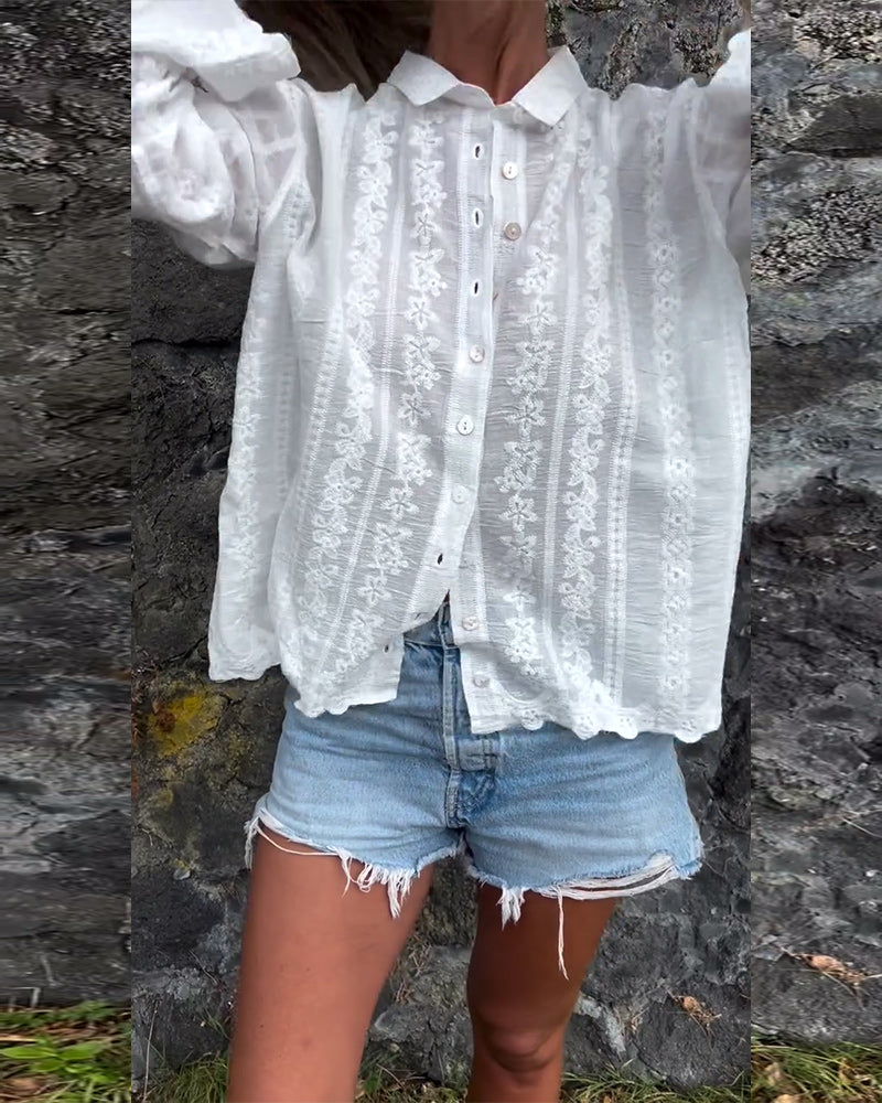Karen | Women's Button-Down Relaxed Fit Blouse