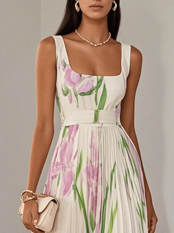 Karen | Women's Sleeveless Pleated Maxi Dress