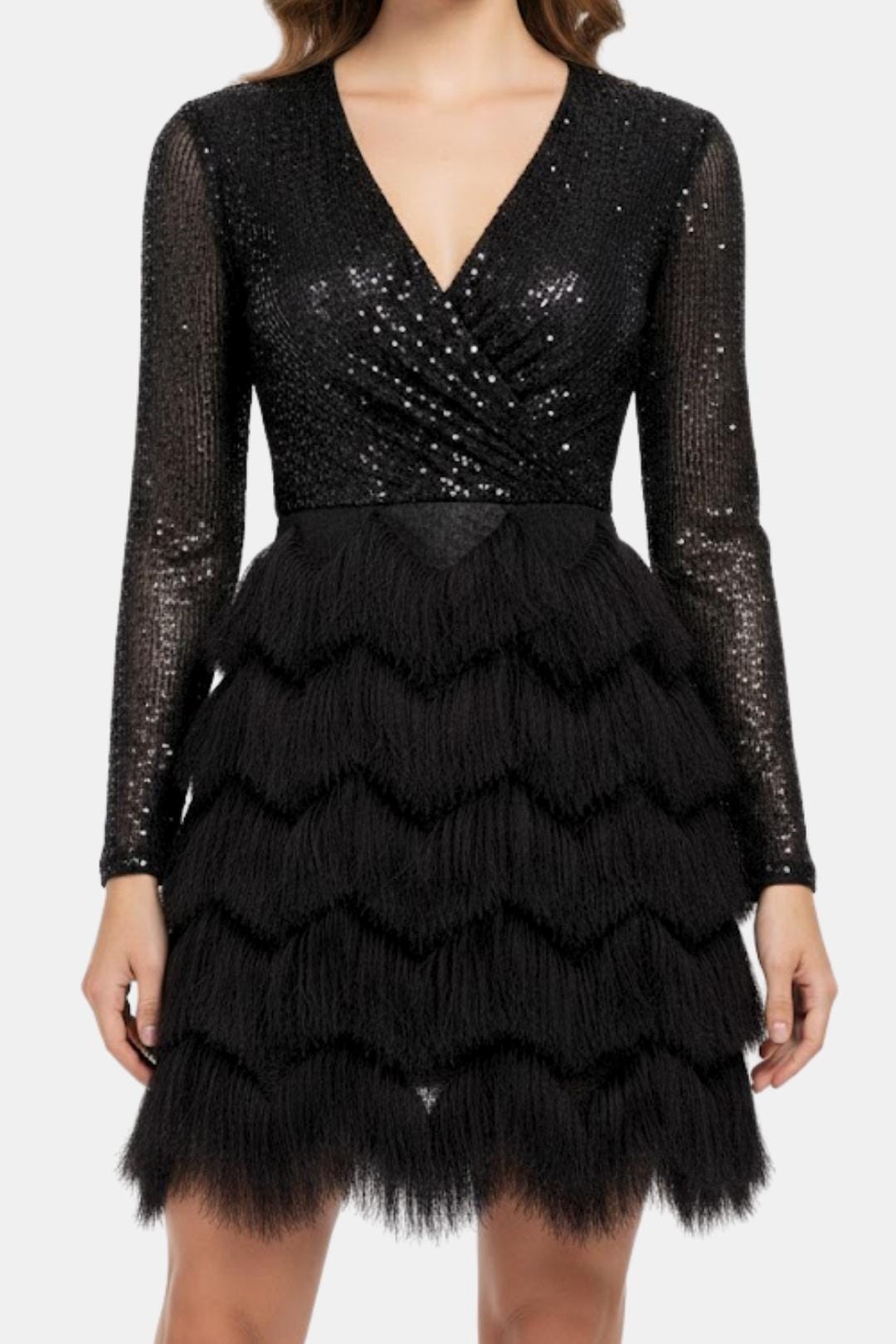 Kathleen | Women's V-Neck Sequin Mini Dress